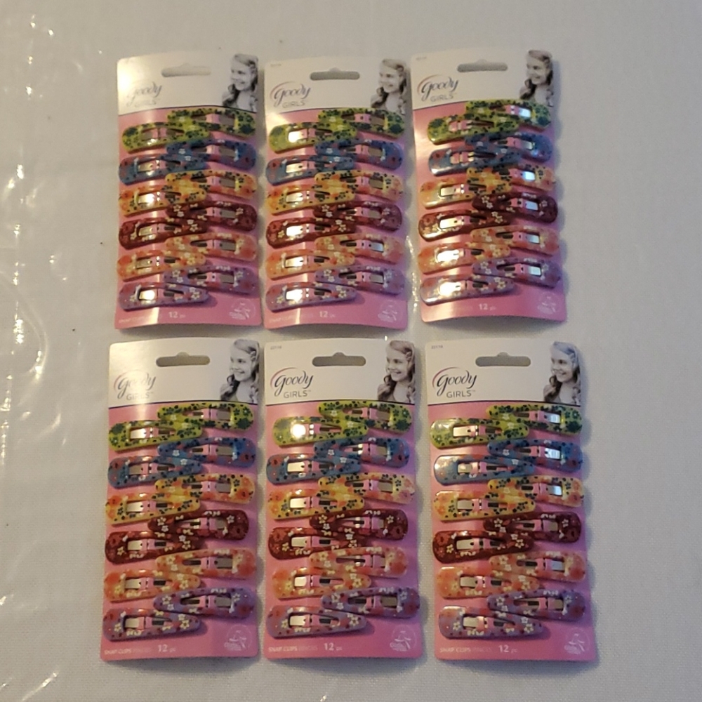 hair snap Clip fashion accessories Goody pins Floral flower 6 pack of x12=72 lot